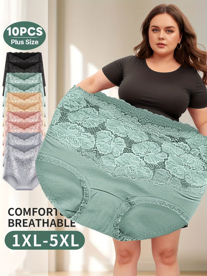 Women’s Plus Size 10-Pack High-Waist Shapewear Briefs - Tummy Control – Mixed colors High-Waist – view 6