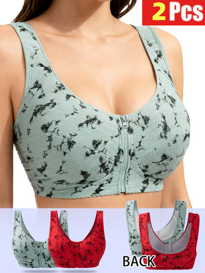 Women’s Plus Size 2-Pack Front Closure Wireless Seamless Bra - Easy Front Fastening detail view