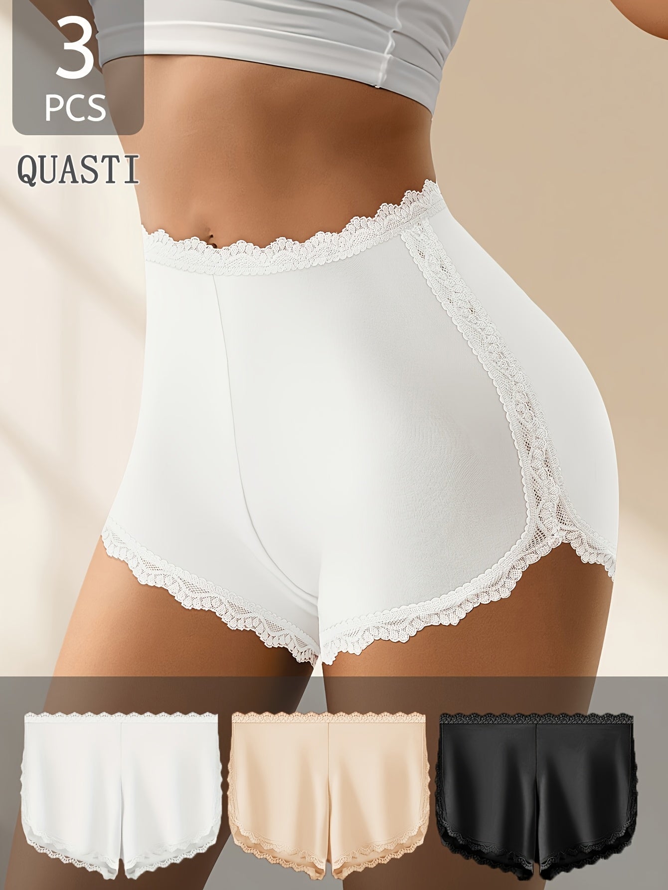 Women’s Plus Size 3-Pack High-Waist Briefs - Lace Detail Comfort detail view