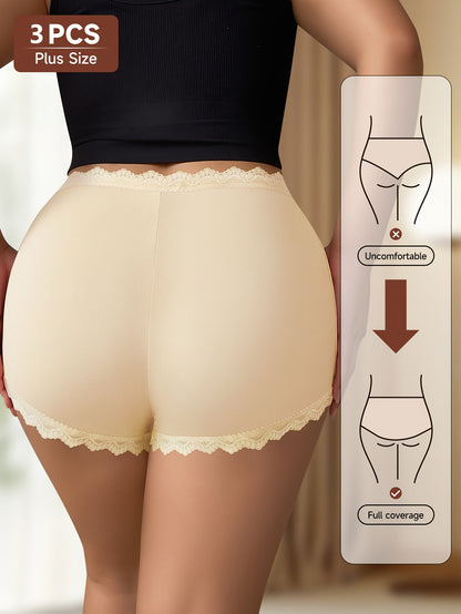 Women’s Plus Size 3-Pack High-Waist Briefs - Lace Detail Comfort – view 9
