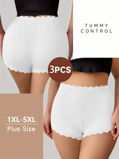 Women’s Plus Size 3-Pack High-Waist Briefs - Lace Detail Comfort – view 10