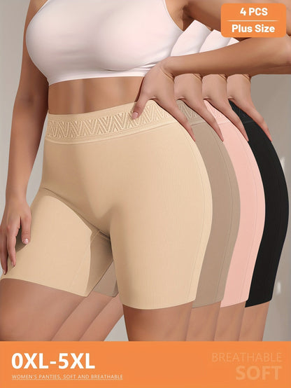 Women’s Plus Size 4-Pack High-Waist Boyshorts - Breathable Daily Comfort detail view