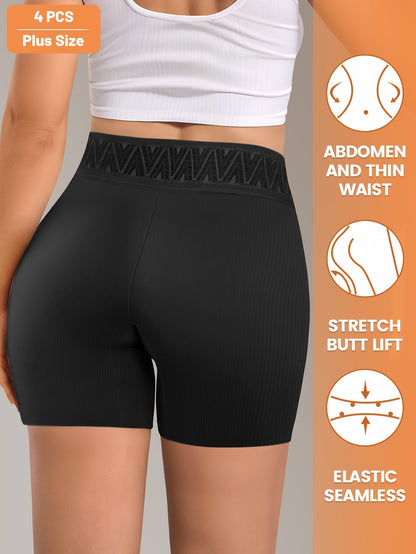 Women’s Plus Size 4-Pack High-Waist Boyshorts - Breathable Daily Comfort detail view
