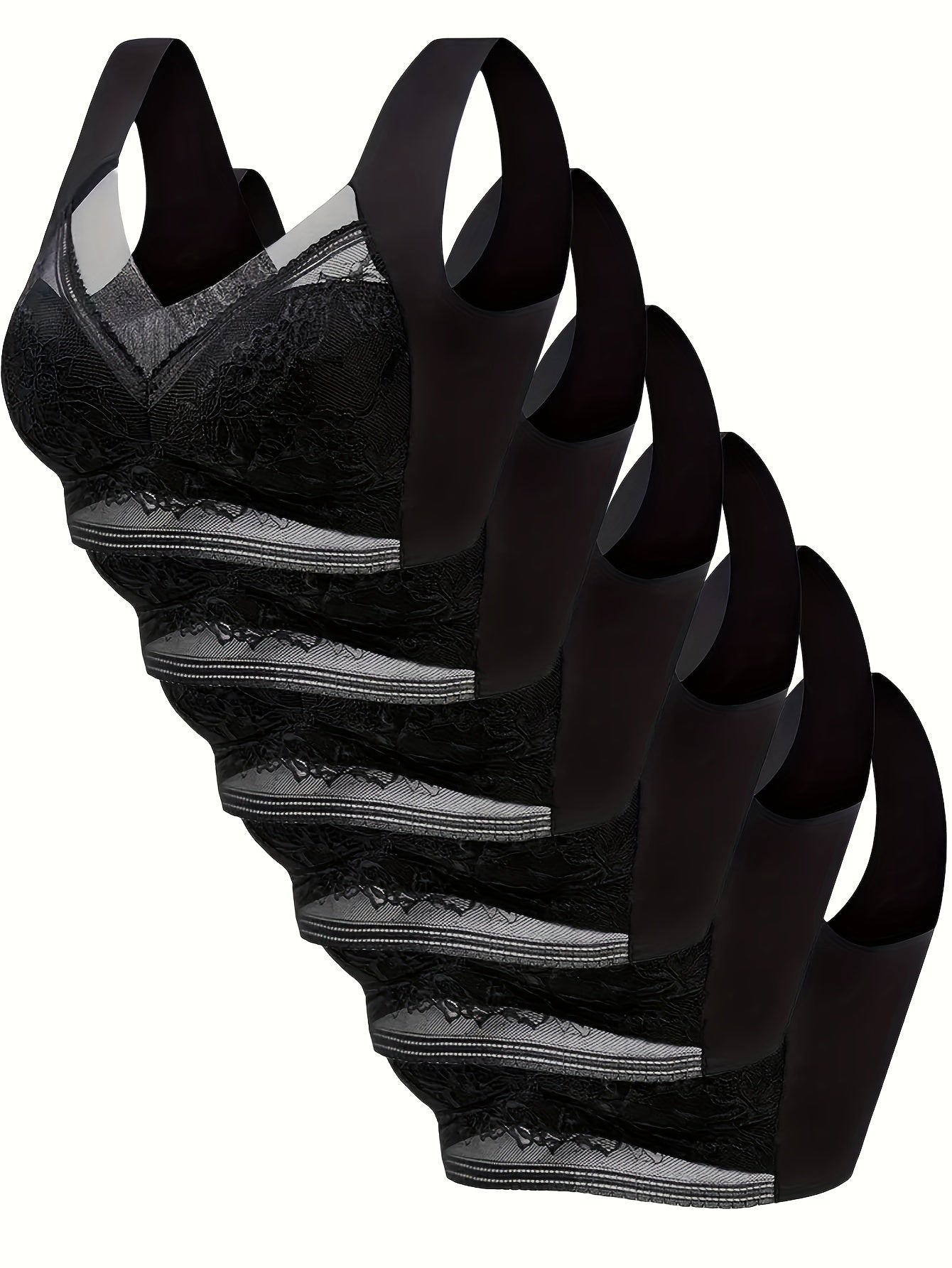 Women’s Plus Size 4-Pack Seamless Bra - Lace Detail Comfort detail view