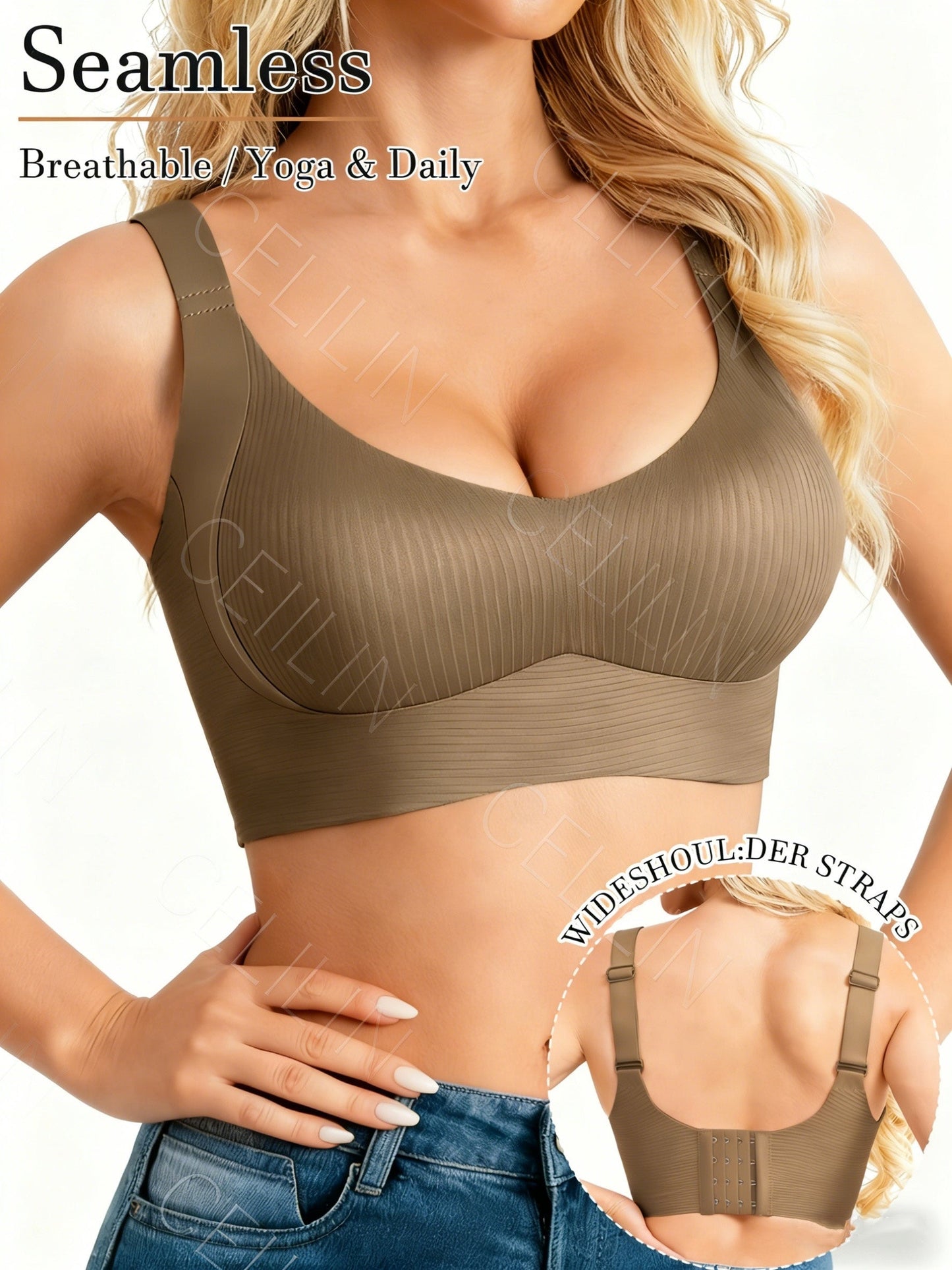 Women’s Plus Size 4-Pack Seamless Bra - Smooth No-Show Fit – 4-Pack No-Show detail view