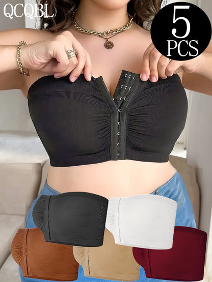 Women’s Plus Size 5-Pack Front Closure Bra - Easy Front Fastening detail view
