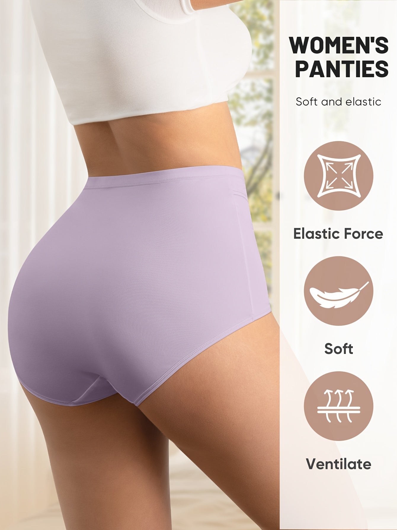 Women’s Plus Size 5-Pack High-Waist Shapewear Briefs - Tummy Control Support – Colorway 02949 detail view