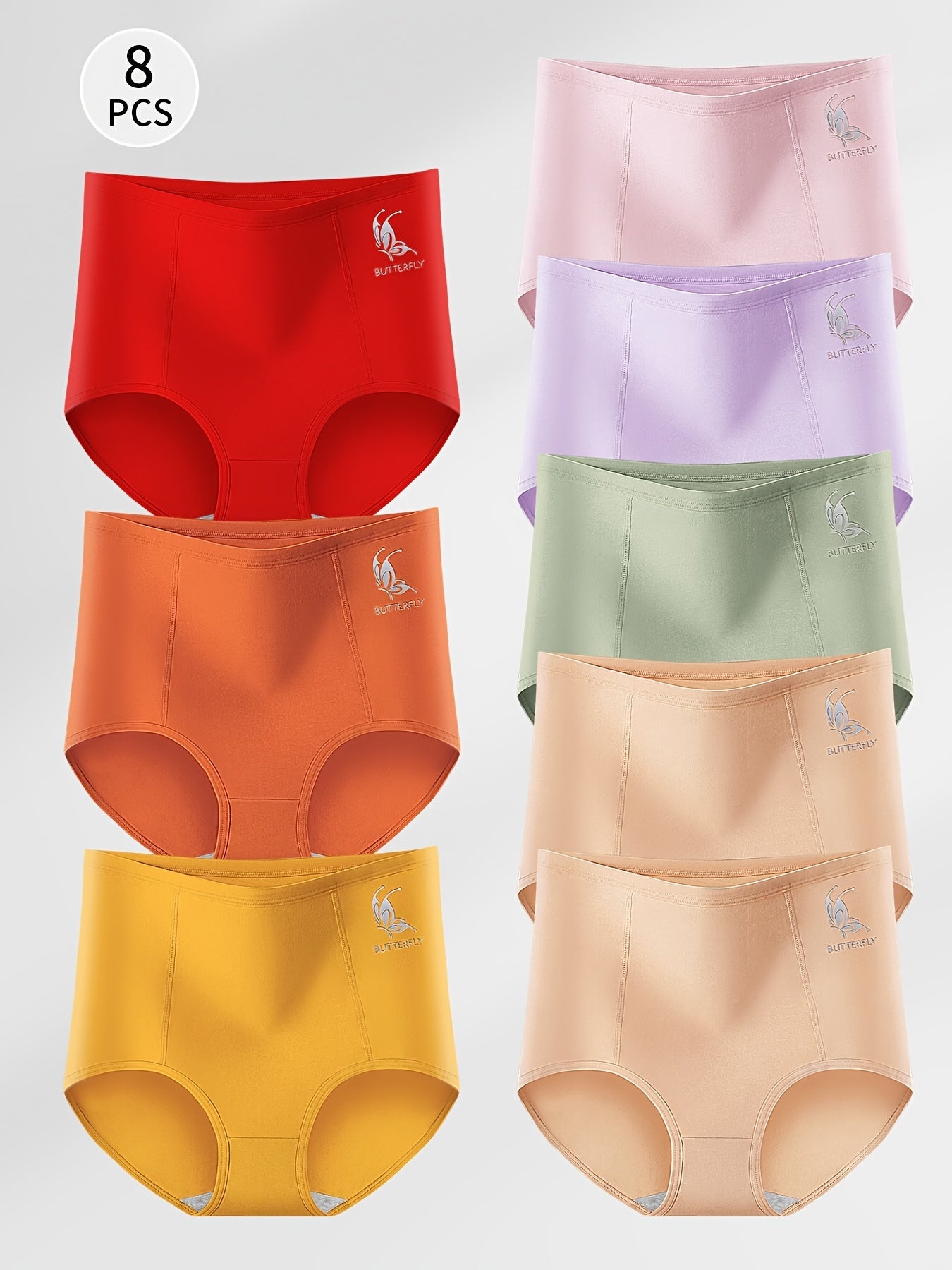 Women’s Plus Size 8-Pack High-Waist Shapewear Briefs - Tummy Control Support – Sizes 0XL–5XL detail view
