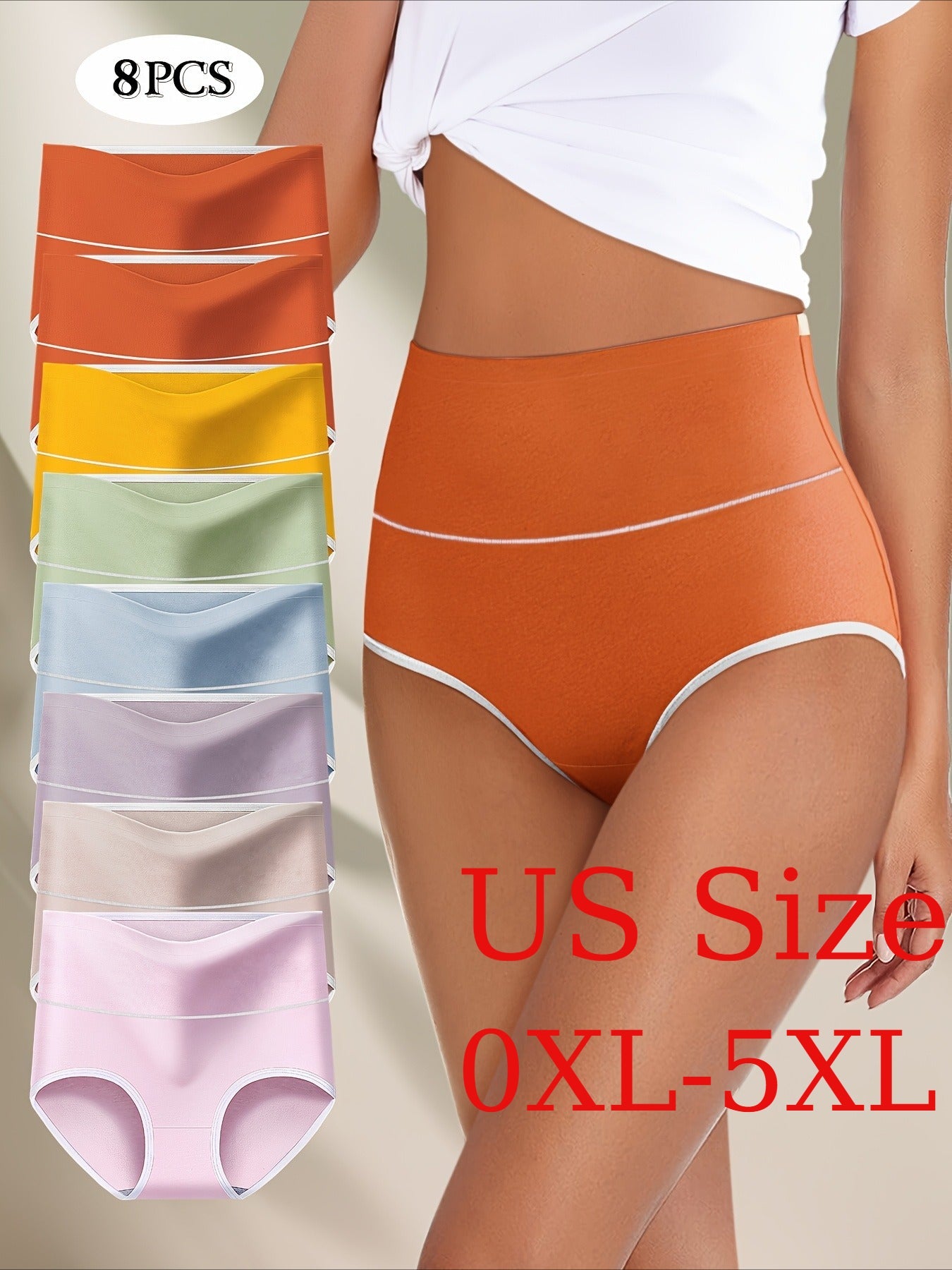 Women’s Plus Size 8-Pack High-Waist Shapewear Briefs - Tummy Control Support – Sizes 5XL – main product image