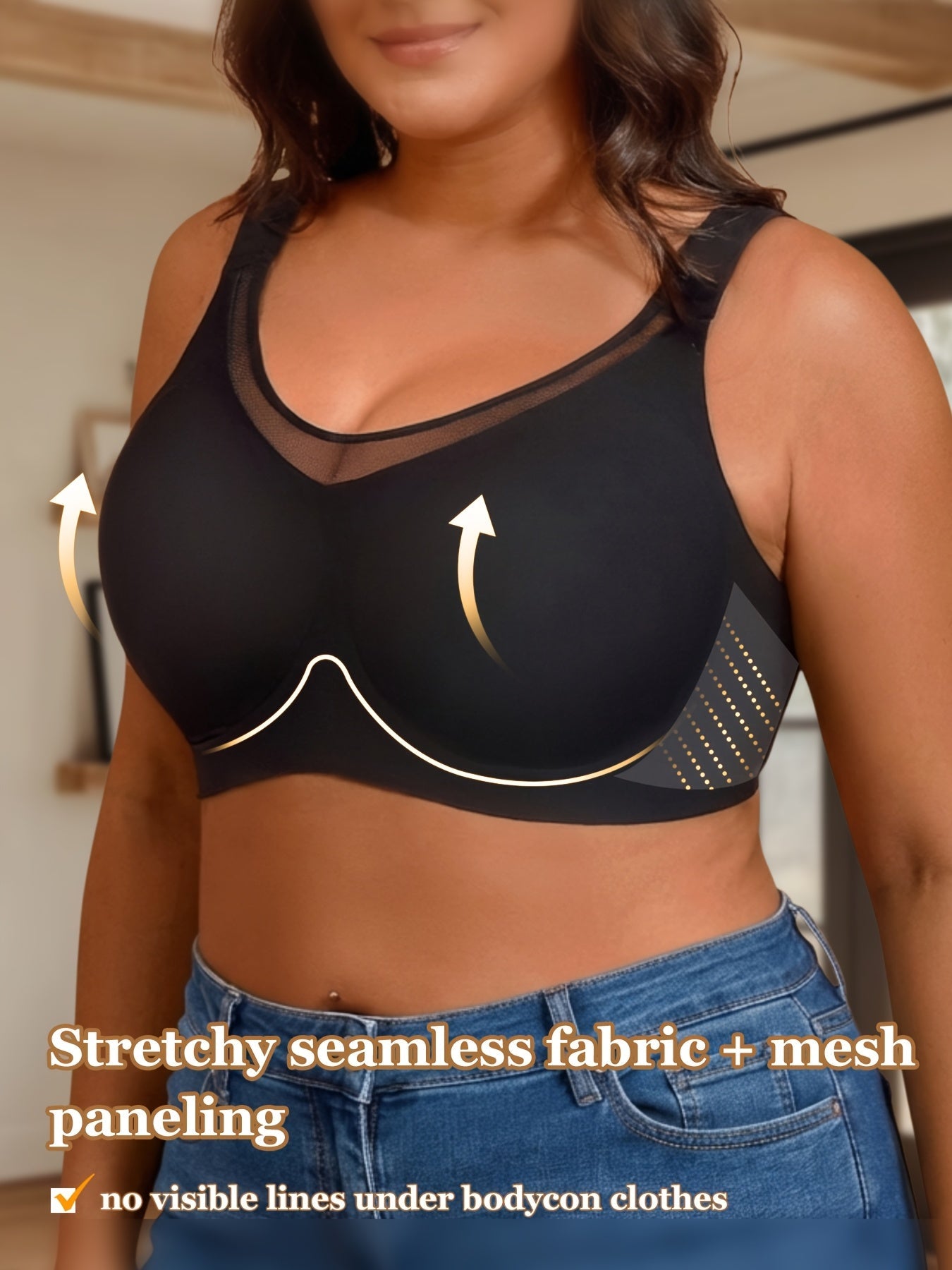 Women’s Plus Size Adhesive Bra - Breathable Daily Comfort detail view