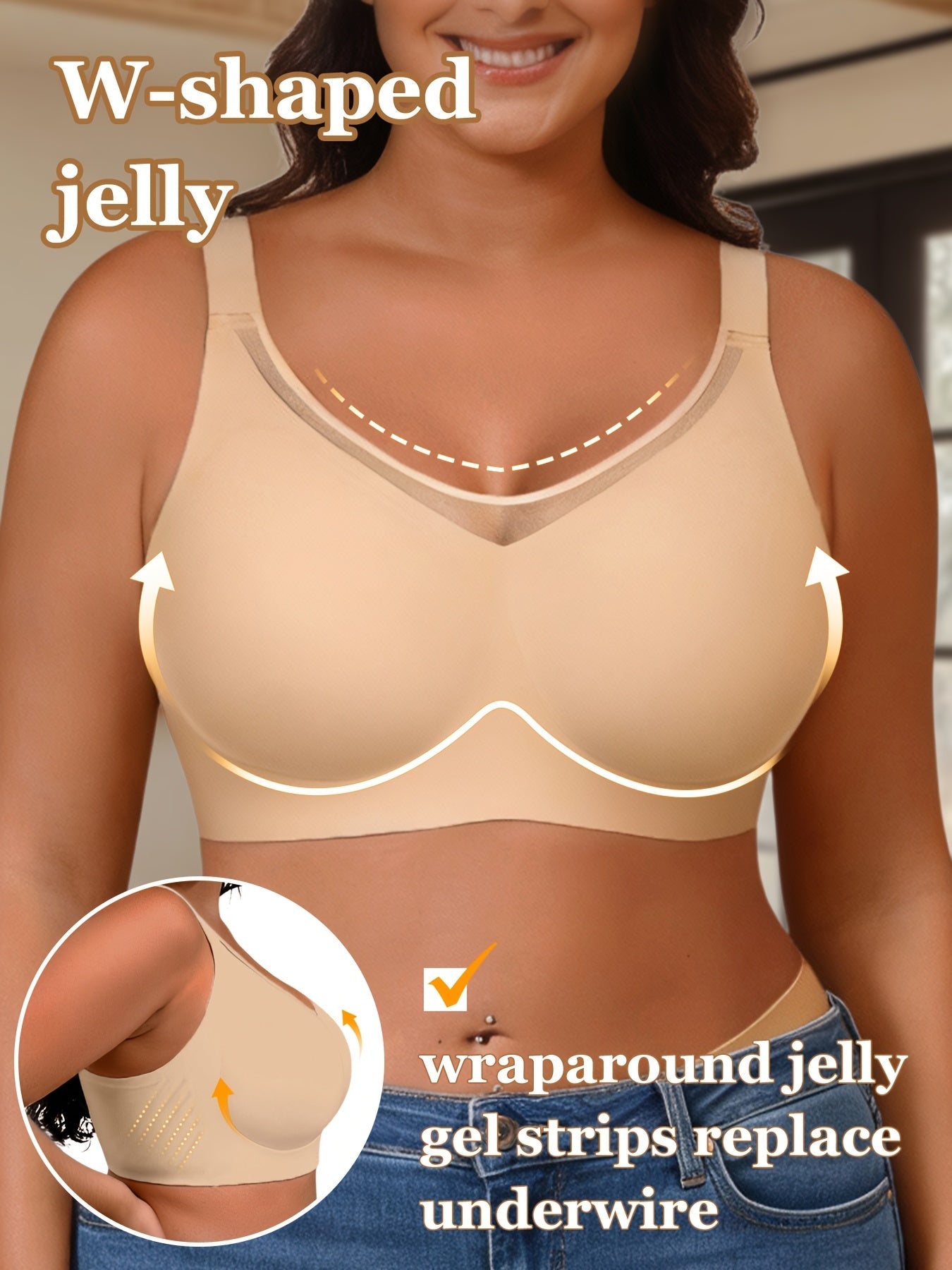 Women’s Plus Size Adhesive Bra - Breathable Daily Comfort detail view
