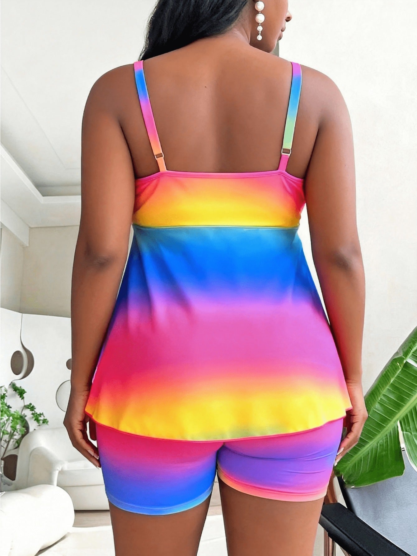 Women's Plus Size Bikini Set - Vacation Style Classic Neckline detail view