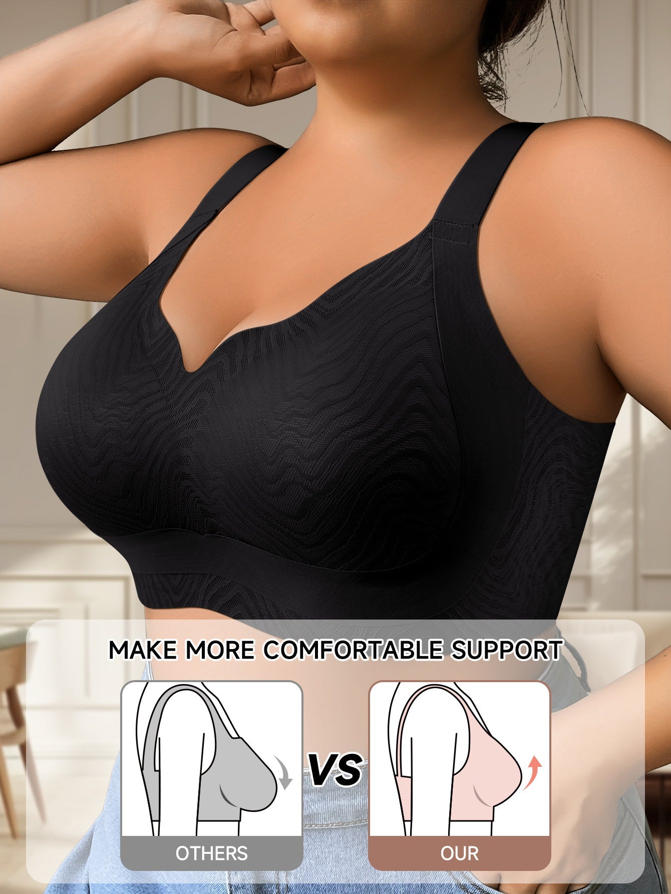 Women's Plus Size Bra - Regular Fit – White – main product image