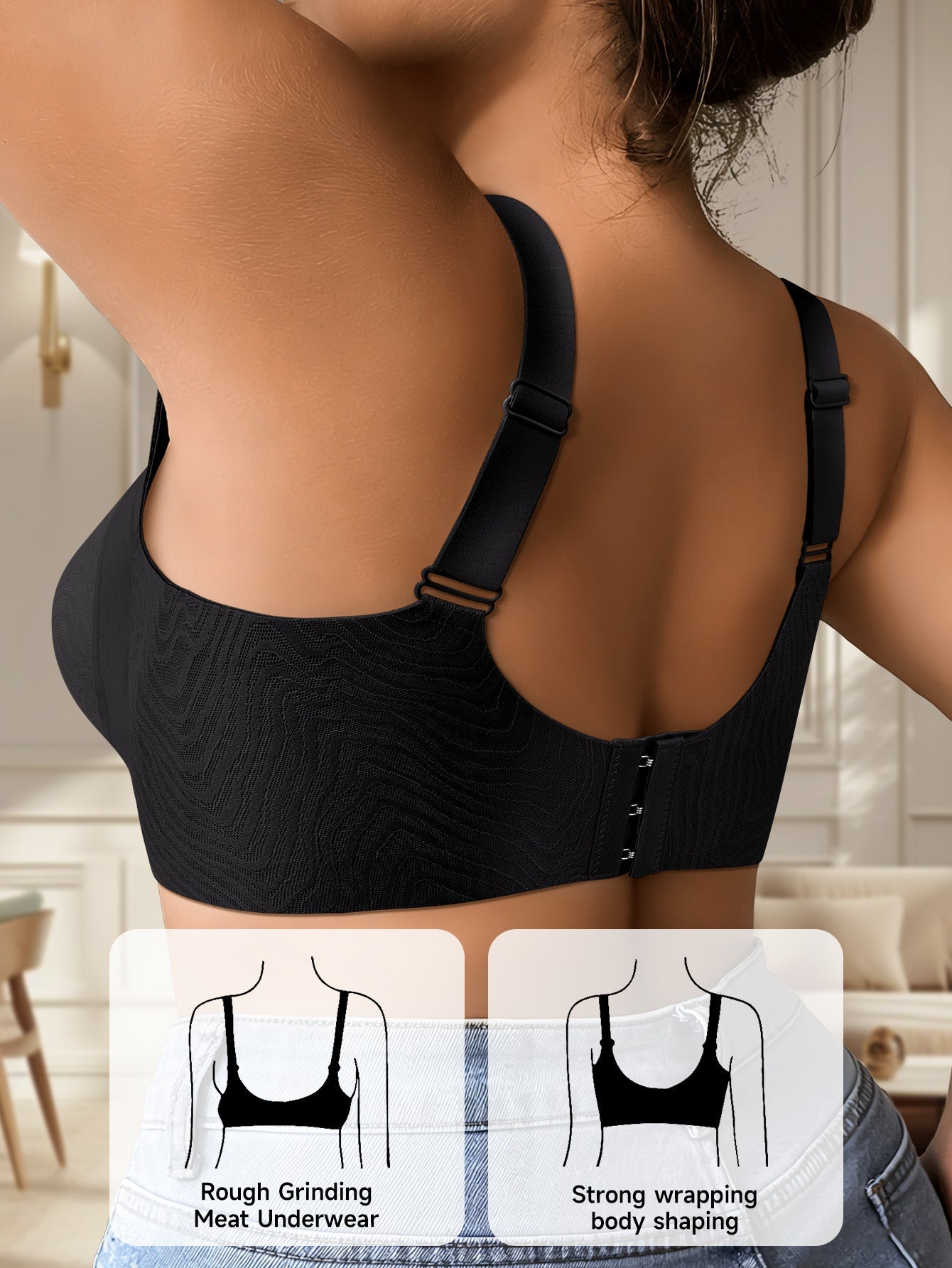 Women's Plus Size Bra - Regular Fit – White detail view