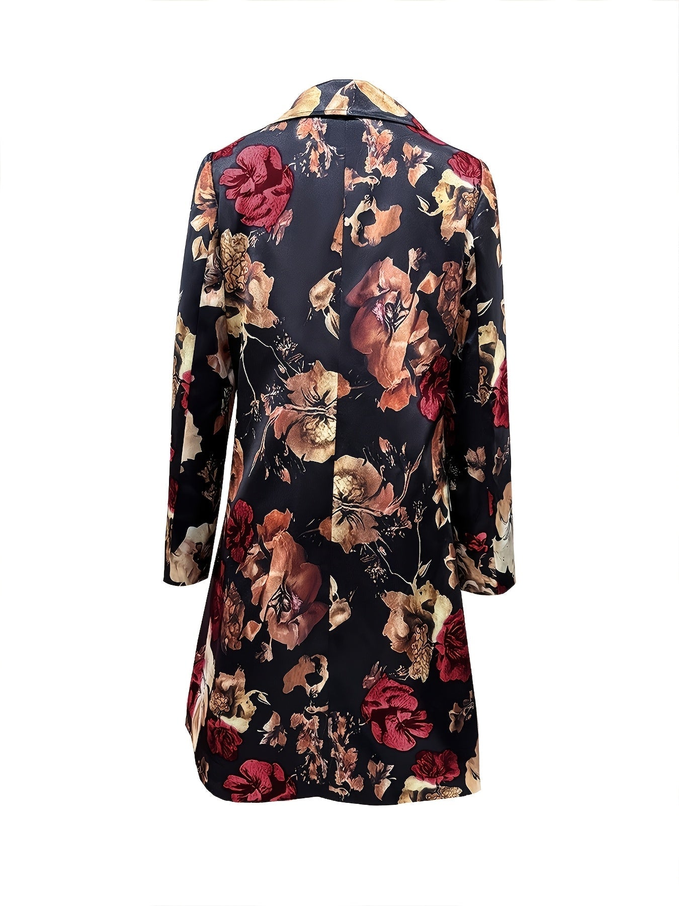 Women's Plus Size Floral Blazer - Longline Single-Breasted Style – view 7