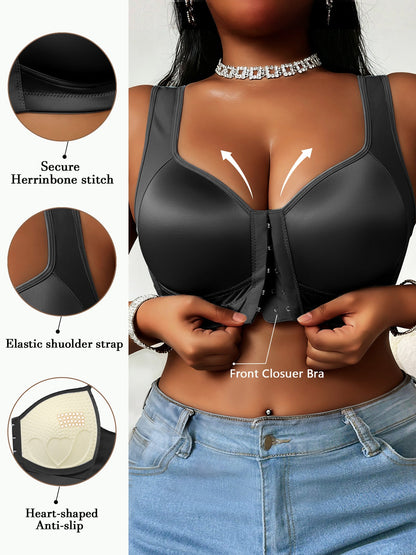 Women’s Plus Size Front Closure Wireless Bra - Easy Front Fastening detail view