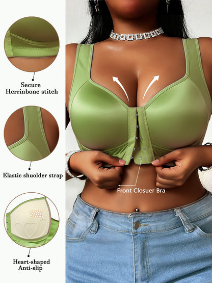 Women’s Plus Size Front Closure Wireless Bra - Easy Front Fastening detail view