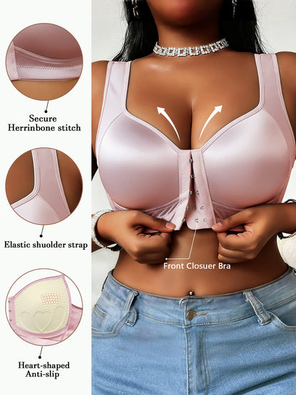 Women’s Plus Size Front Closure Wireless Bra - Easy Front Fastening detail view
