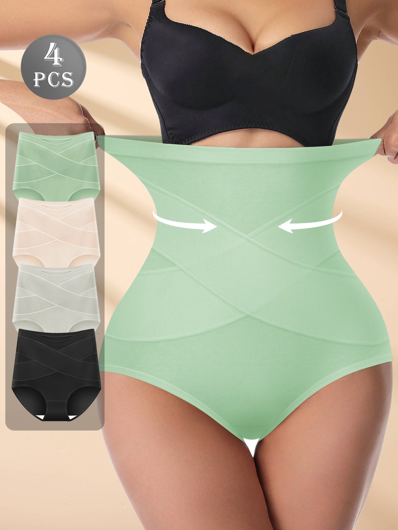 Women’s Plus Size High-Waist Shapewear Briefs - Tummy Control Support – Sizes 0XL–5XL detail view