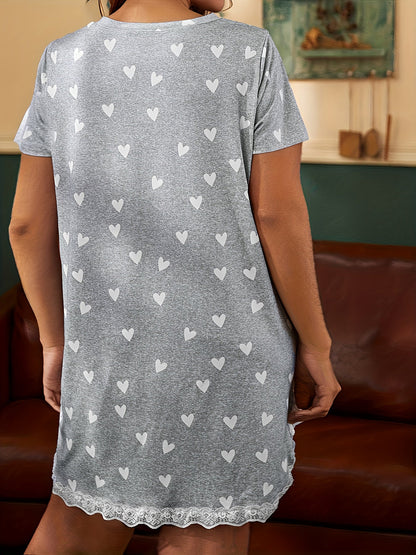 Women's Plus Size Lace Print Nightgown - Soft Sleepwear – view 2