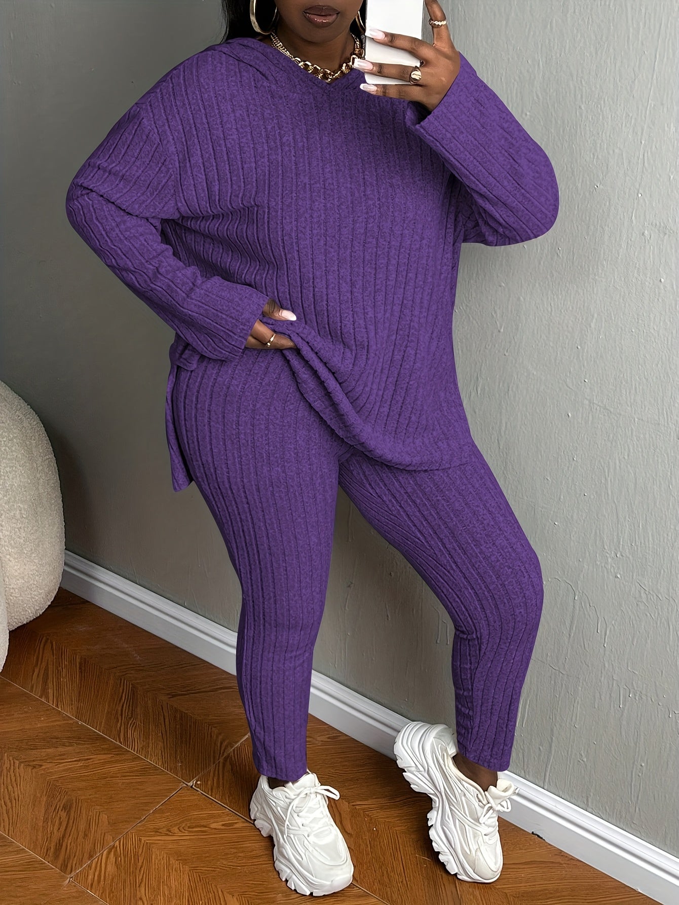 Women's Plus Size Outfit Set - Long Sleeve – view 11