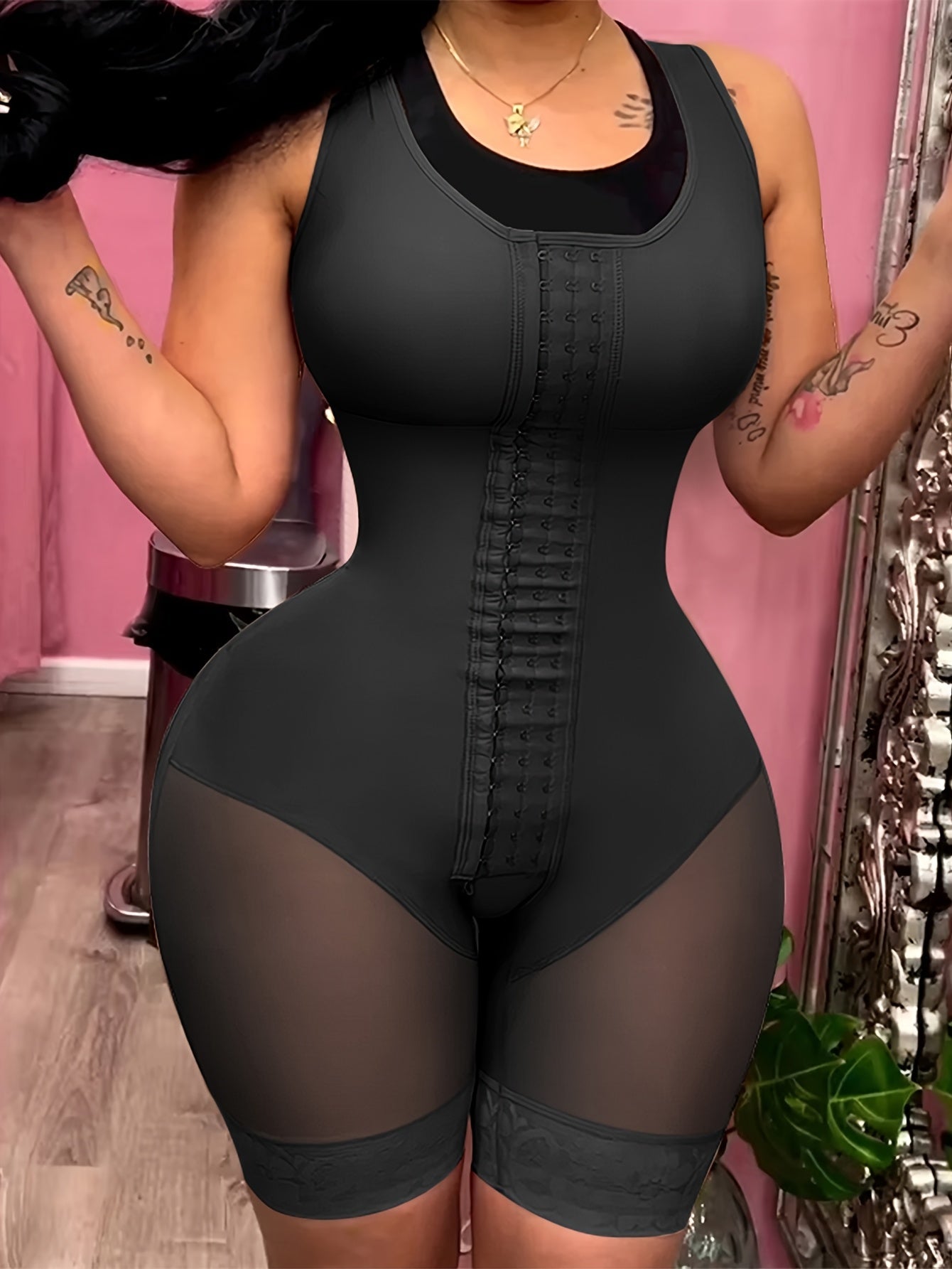Women's Plus Size Shapewear Bodysuit - High Compression Tummy Control detail view