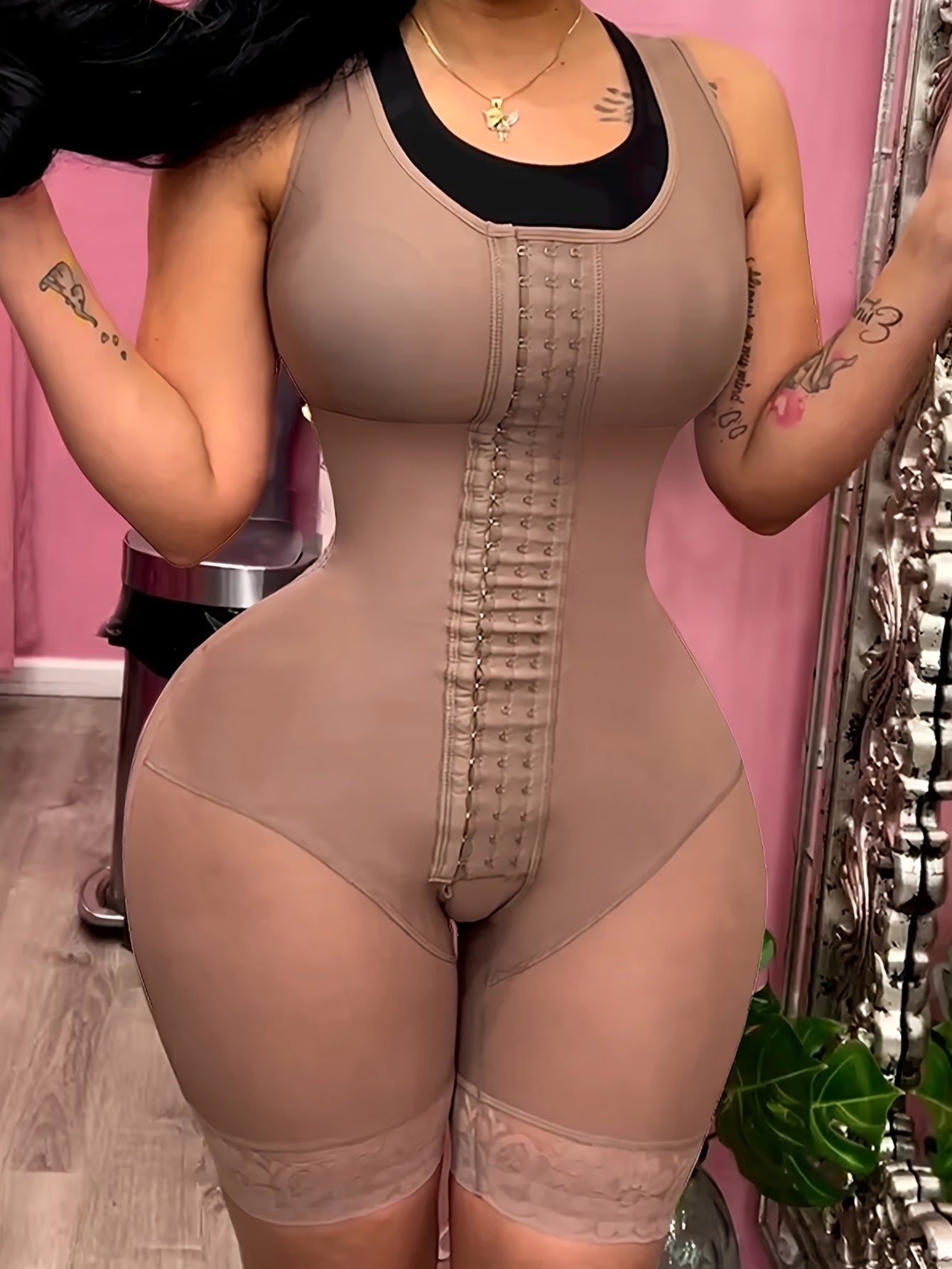 Women's Plus Size Shapewear Bodysuit - High Compression Tummy Control detail view