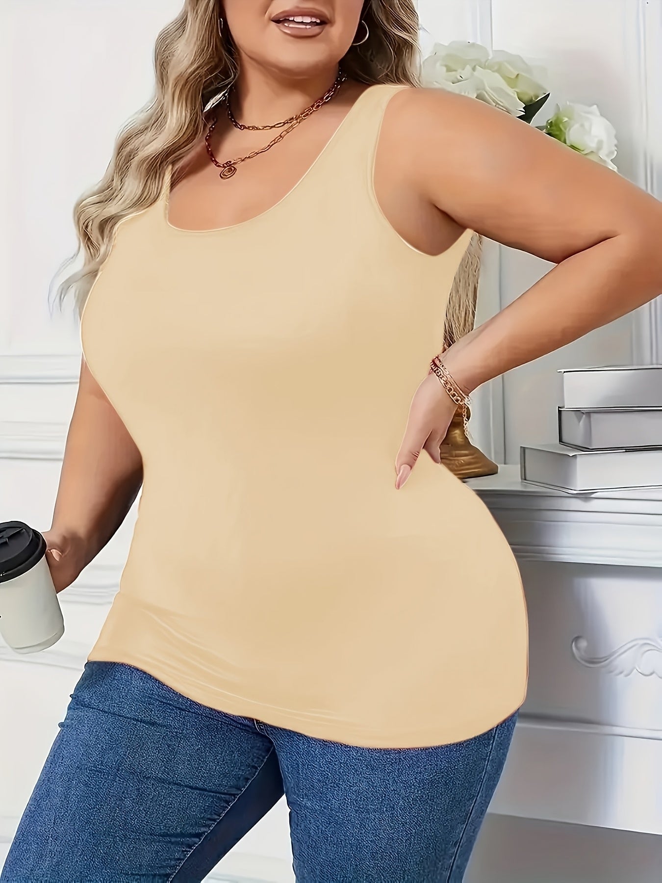 Women's Plus Size Tank Tops - 3-Pack Stretch Layering detail view