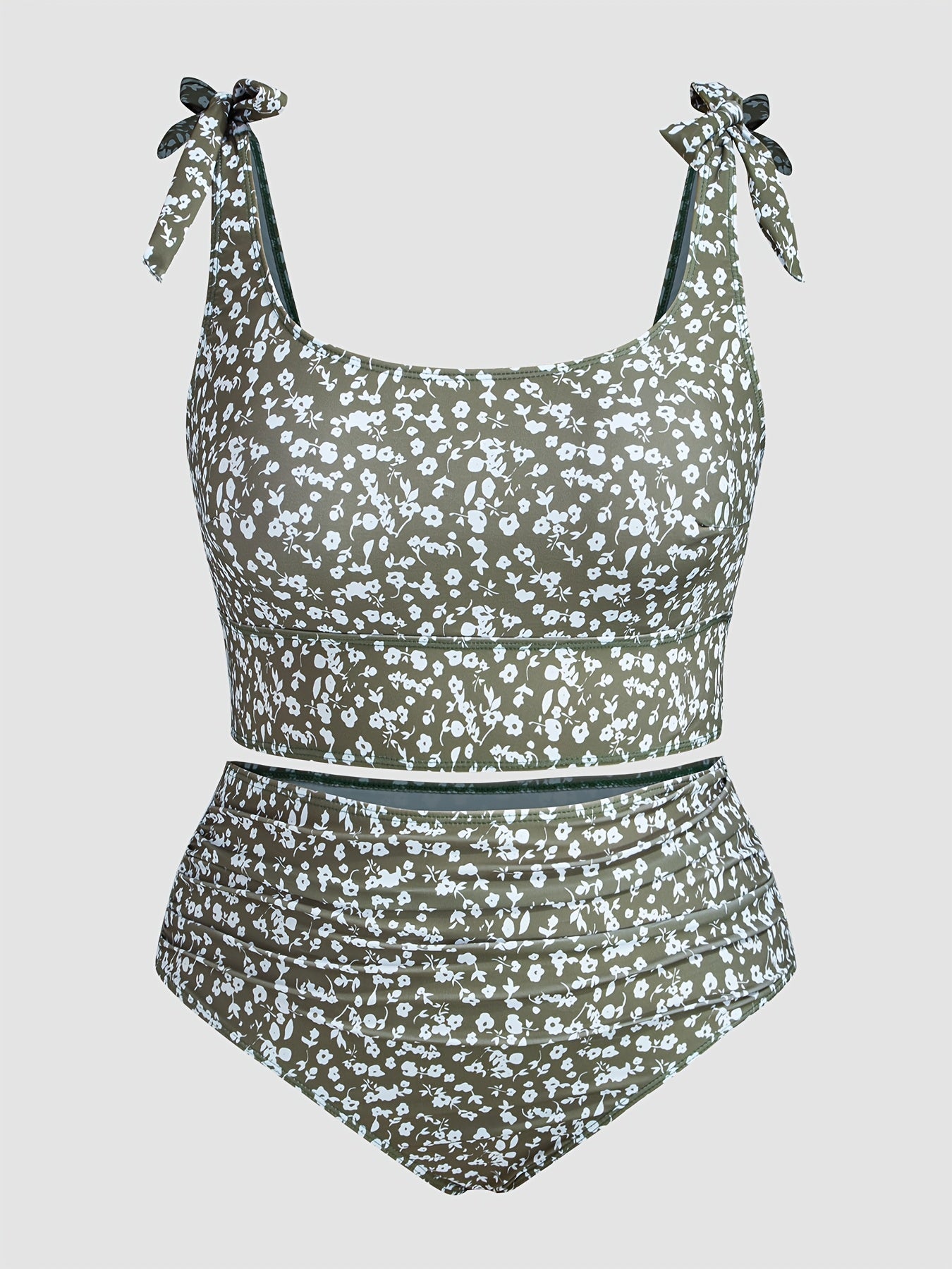 Women's Plus Size Tankini - Floral Print Vacation Style 50 detail view