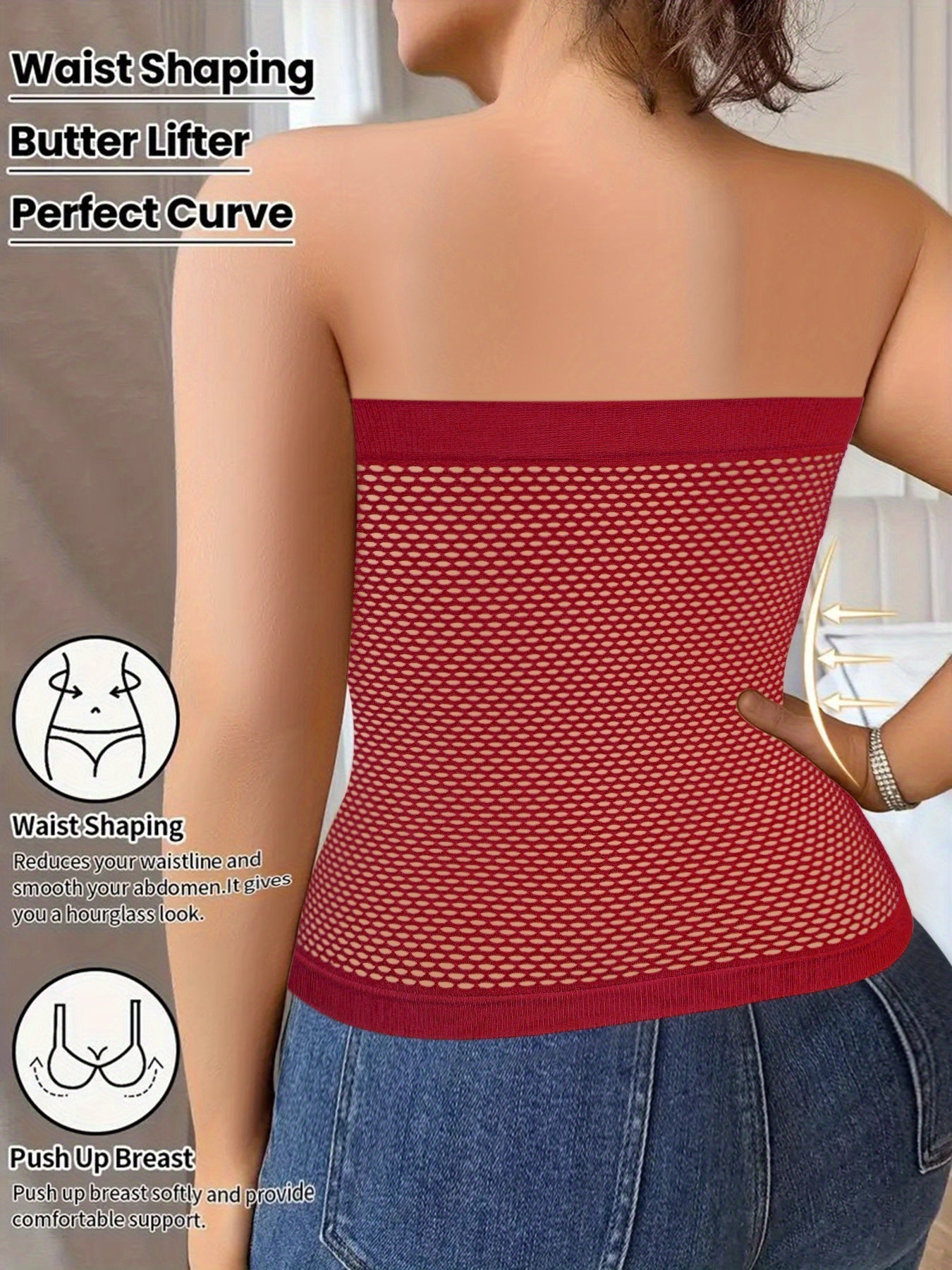 Women's Plus Size Tube Tops - 3-Pack Built-In Bra detail view