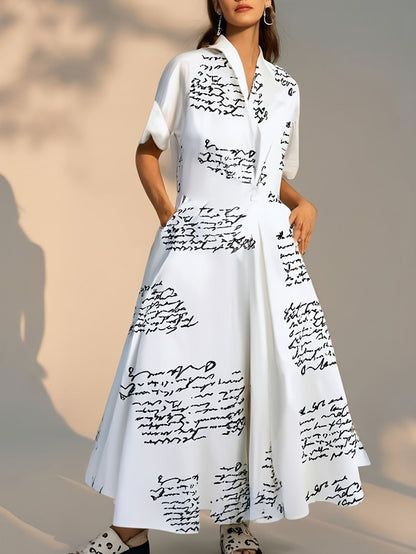 Women's Printed Casual Dress - Long Sleeve detail view