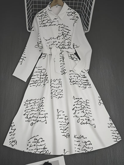 Women's Printed Casual Dress - Long Sleeve detail view