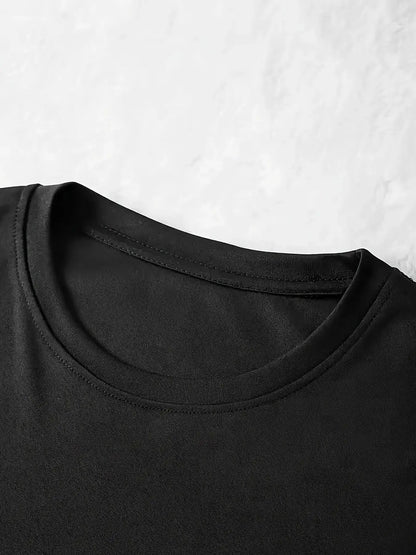 Women's Printed Crew Neck Bodycon Dress - Short Sleeve detail view