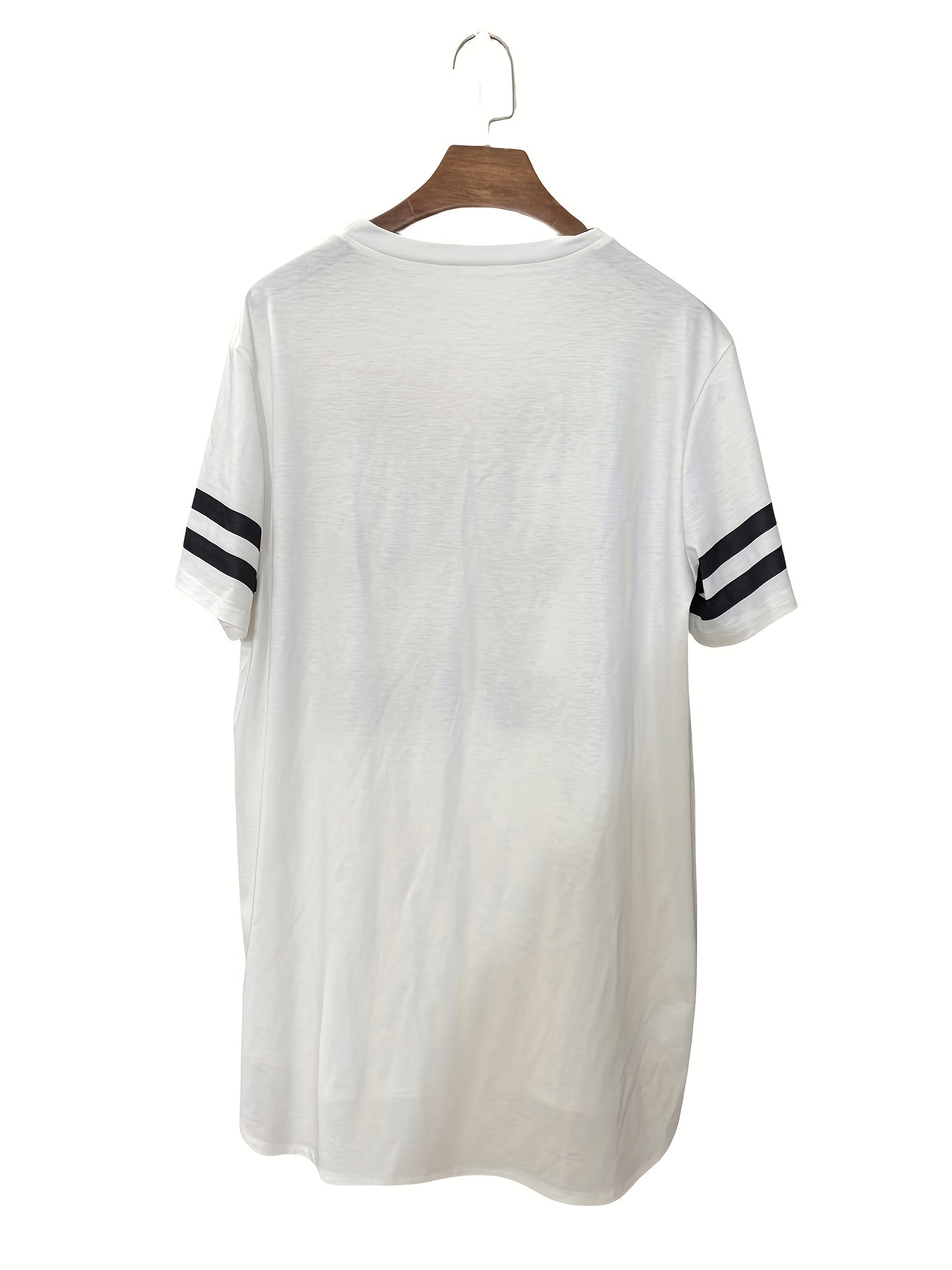 Women's Printed Crew Neck Evening Dress - Short Sleeve Event Style detail view