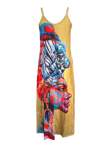 Women's Printed Maxi Summer Dress detail view