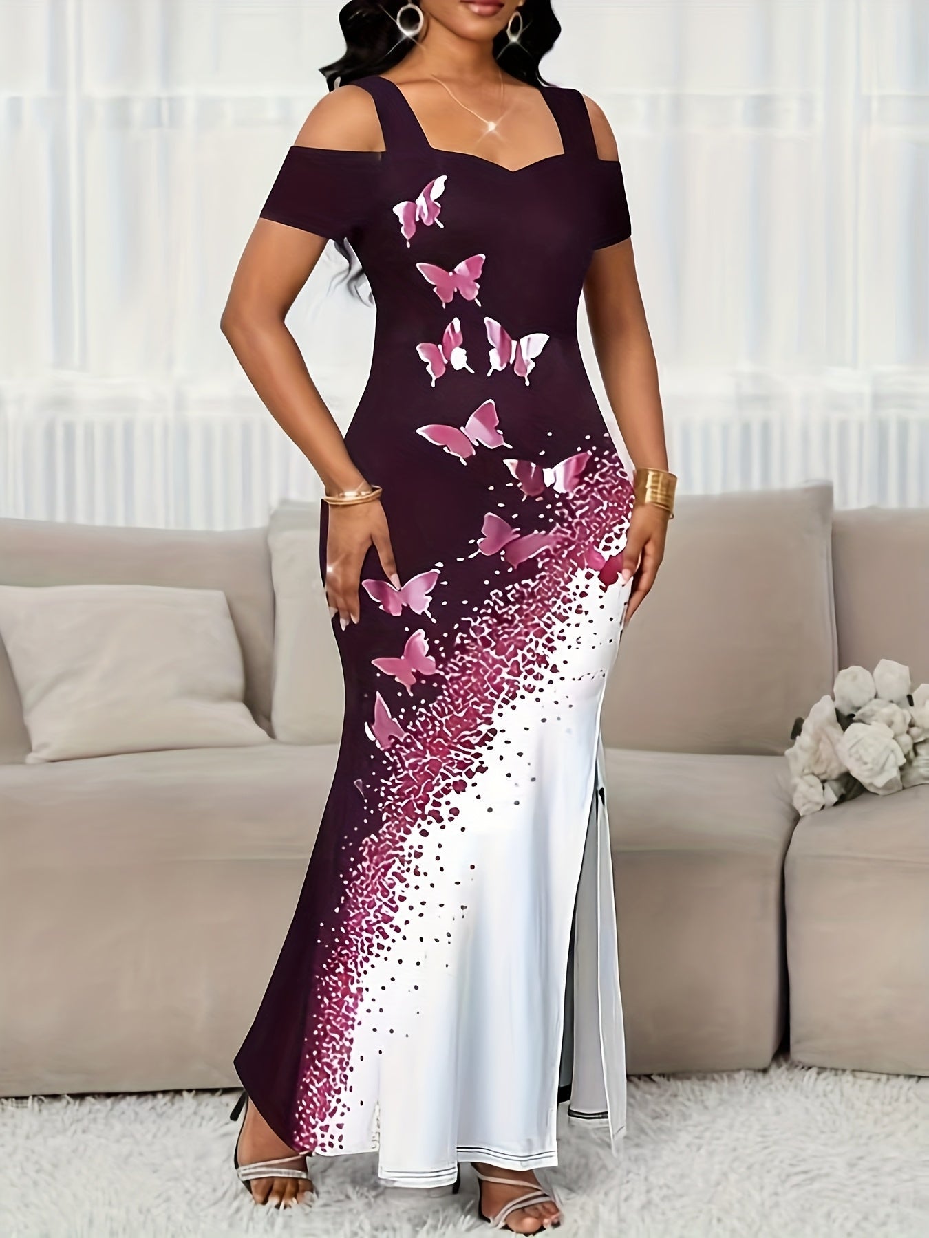 Women's Printed Off Shoulder Dress – view 8
