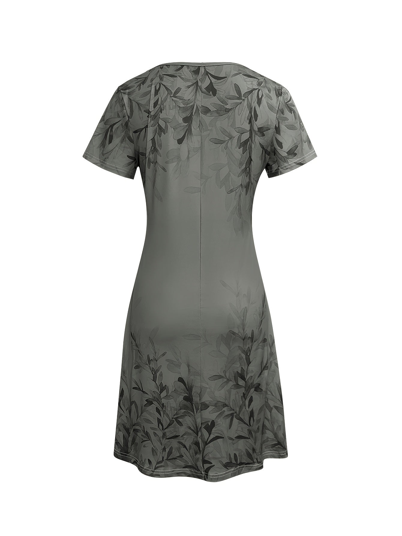 Women's Printed V-Neck Casual Dress - Short Sleeve detail view