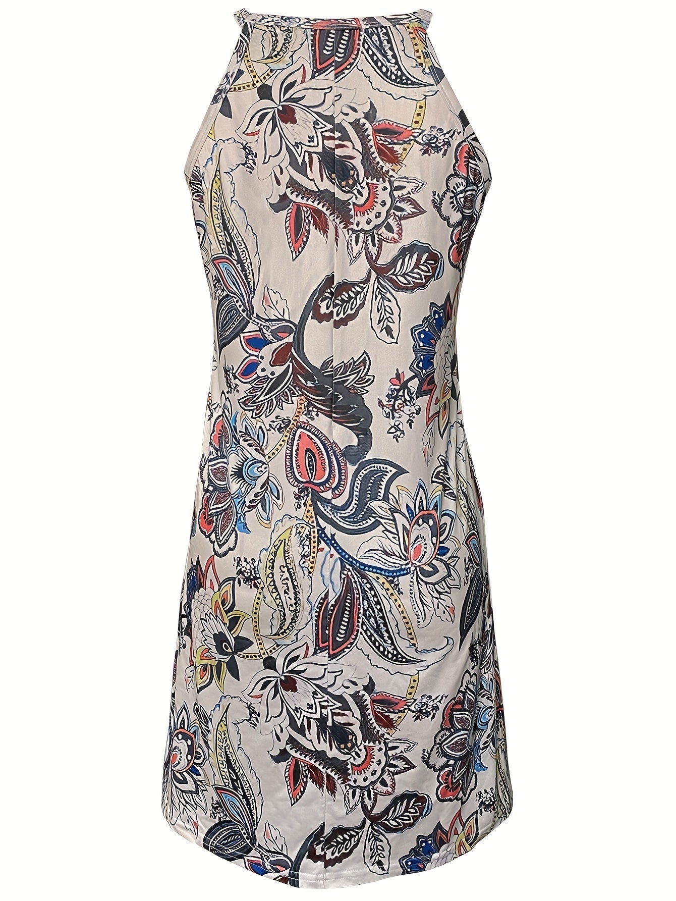 Women's Printed Vacation Dress – Fuchsia detail view