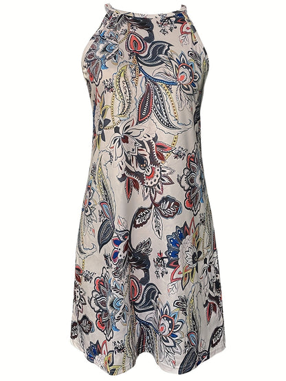 Women's Printed Vacation Dress – Fuchsia detail view