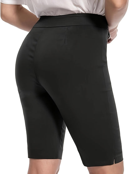 Women's Pull-On Dress Shorts - D-Ring Office Style detail view