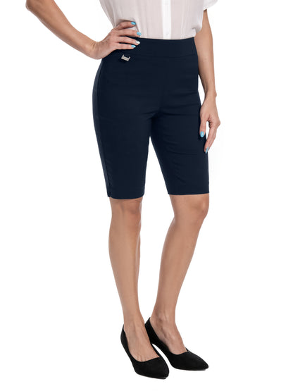 Women's Pull-On Dress Shorts - D-Ring Office Style detail view