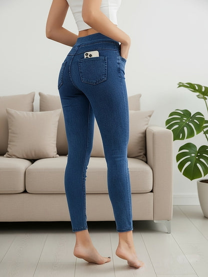 Women's Pull-On Skinny Jeans - High Waist Stretch Jegging Style detail view
