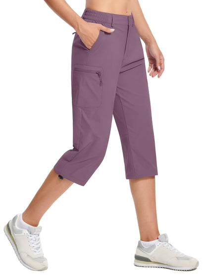 Women's Quick-Dry Hiking Capri Pants - Cargo Pockets – Black option – view 3