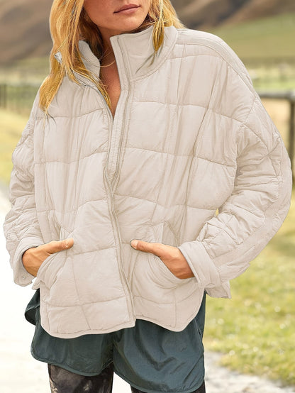 Women's Quilted Denim Pullover Jacket – Black option – view 3