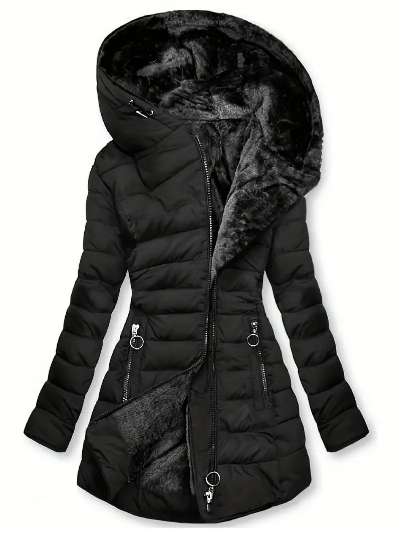 Women's Quilted Pullover Coat – Sizes S–XXL detail view