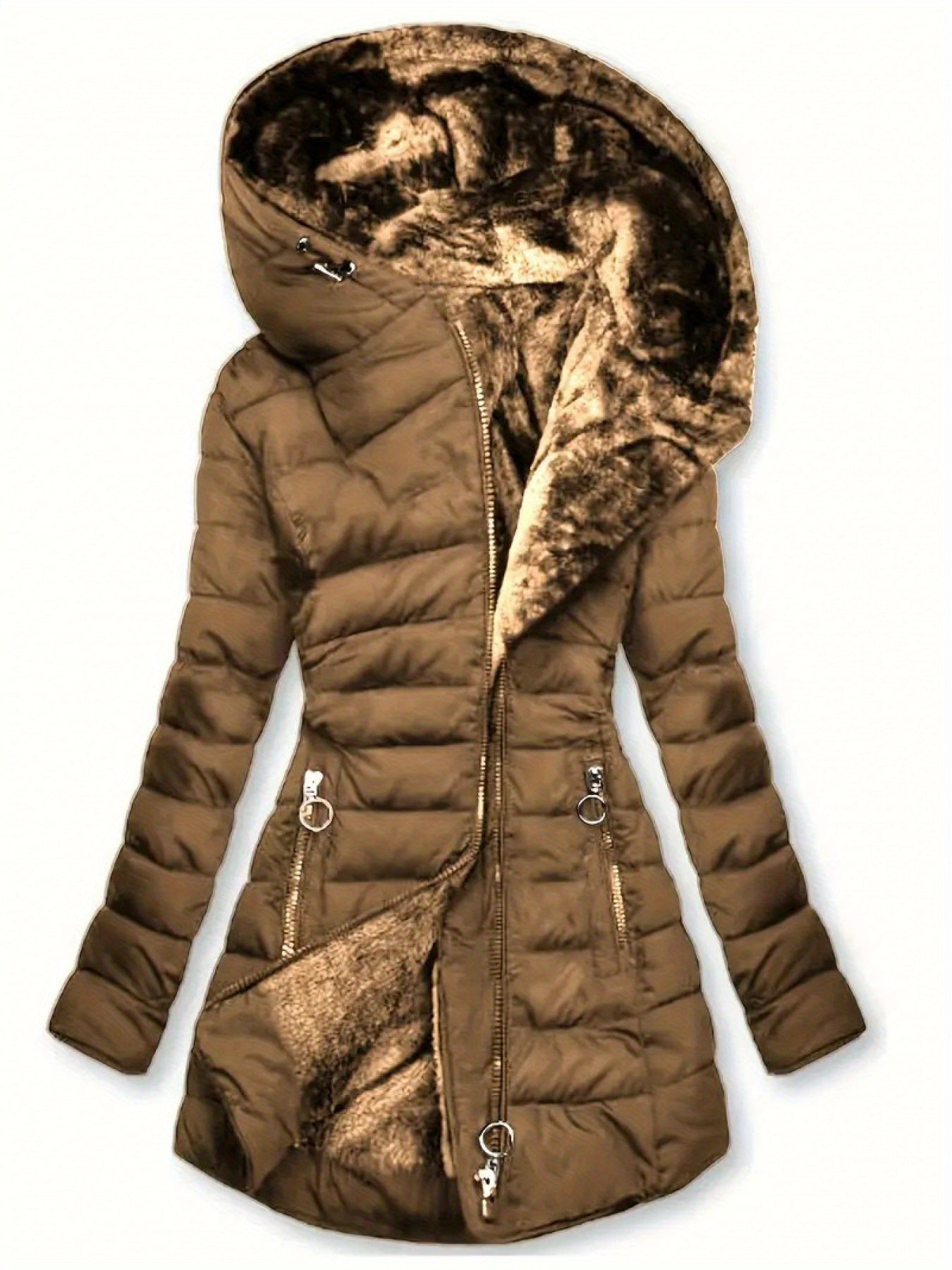 Women's Quilted Pullover Coat – Sizes S–XXL detail view