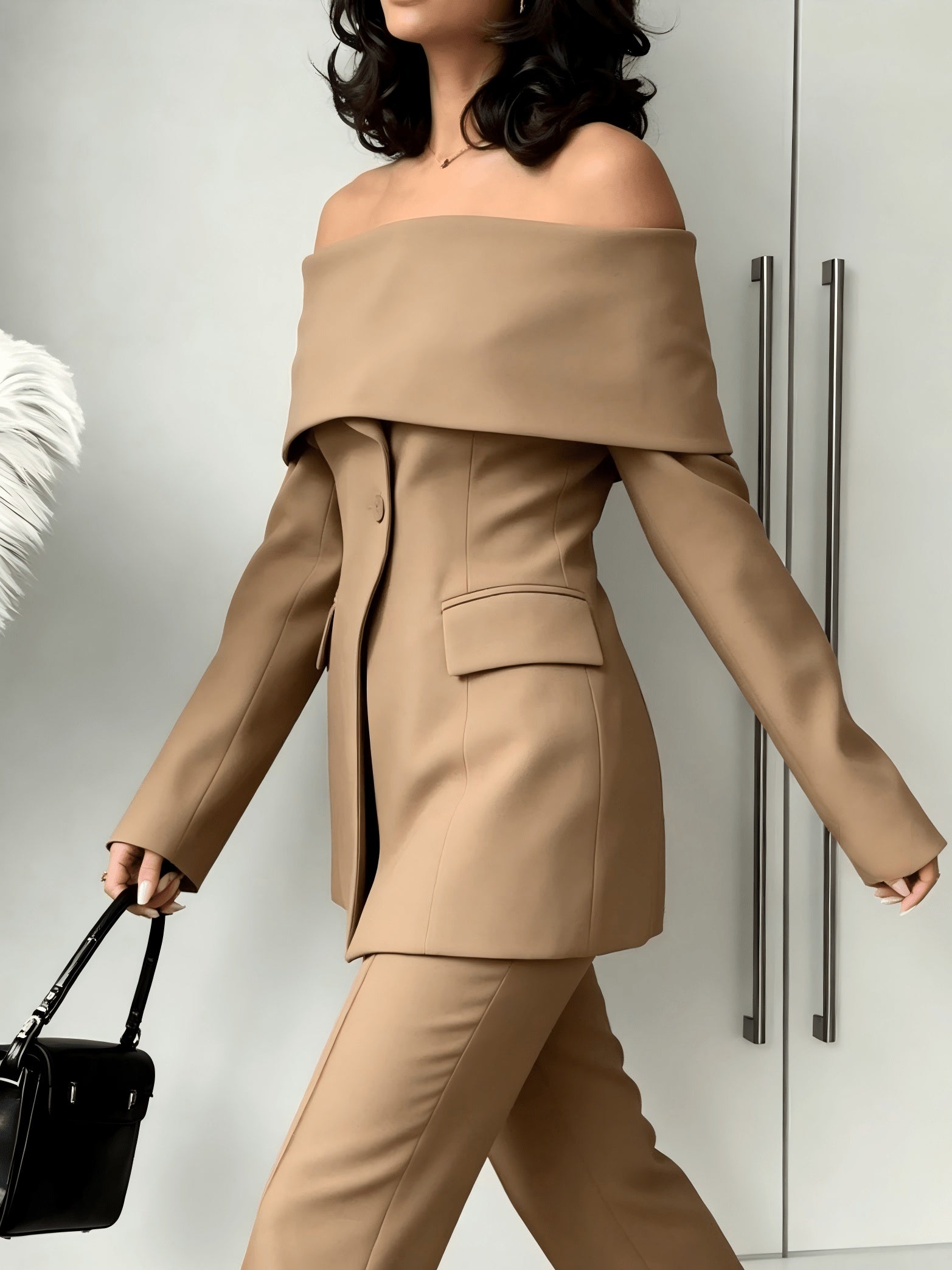 Women's Relaxed Button-Front Blazer detail view