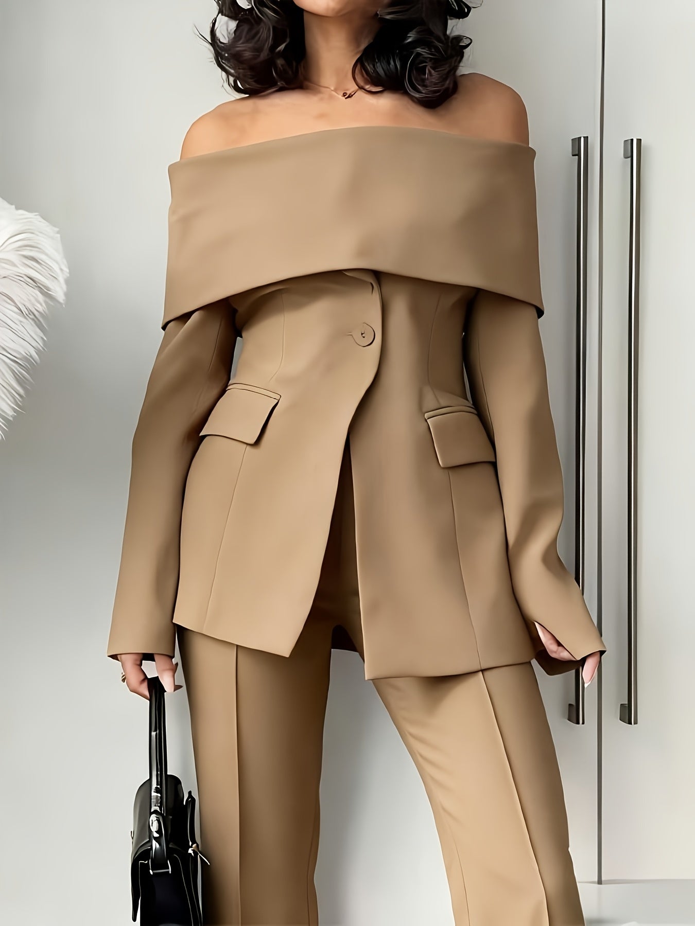 Women's Relaxed Button-Front Blazer detail view