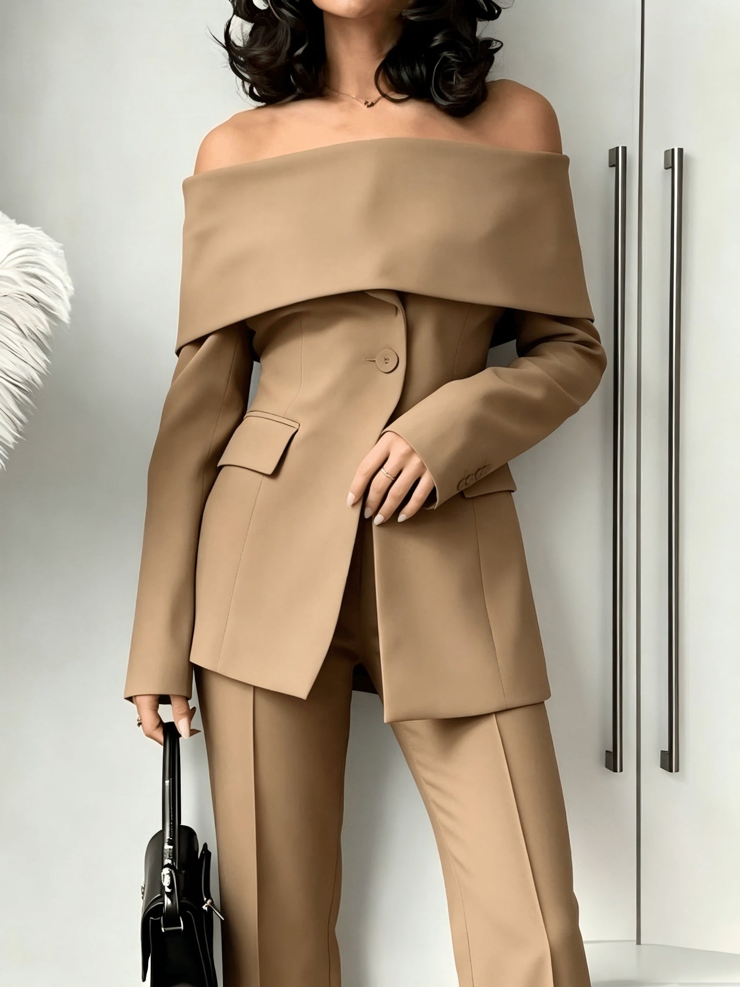 Women's Relaxed Button-Front Blazer detail view