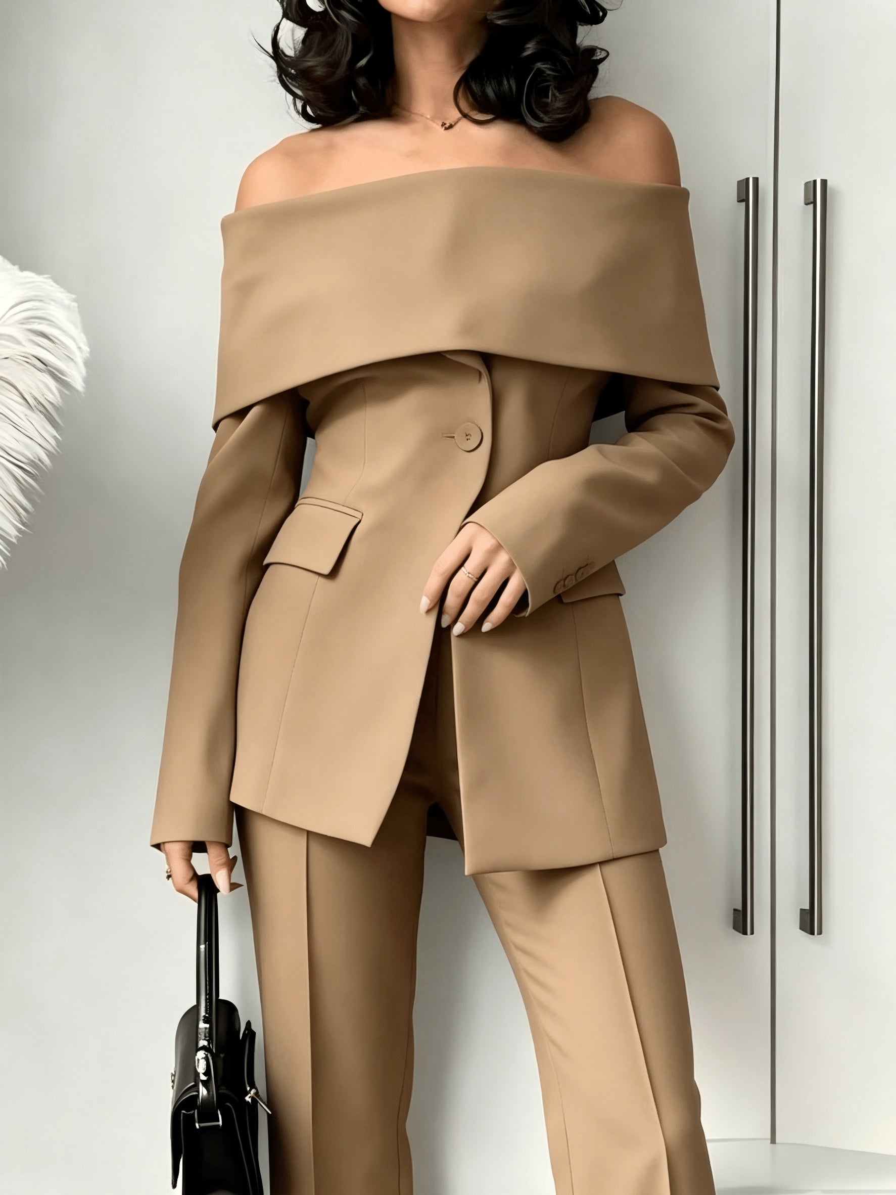 Women's Relaxed Button-Front Blazer detail view
